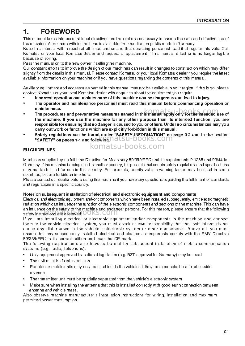 Komatsu wa420-3deu-h Operation manual cover Page 3