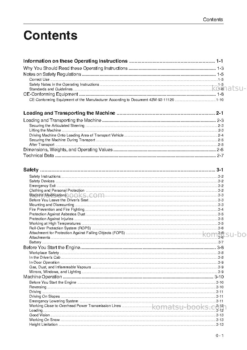 Komatsu wa90-3deu-h Operation manual cover Page 3 Komatsu wa90-3deu-h Operation manual cover Page 3