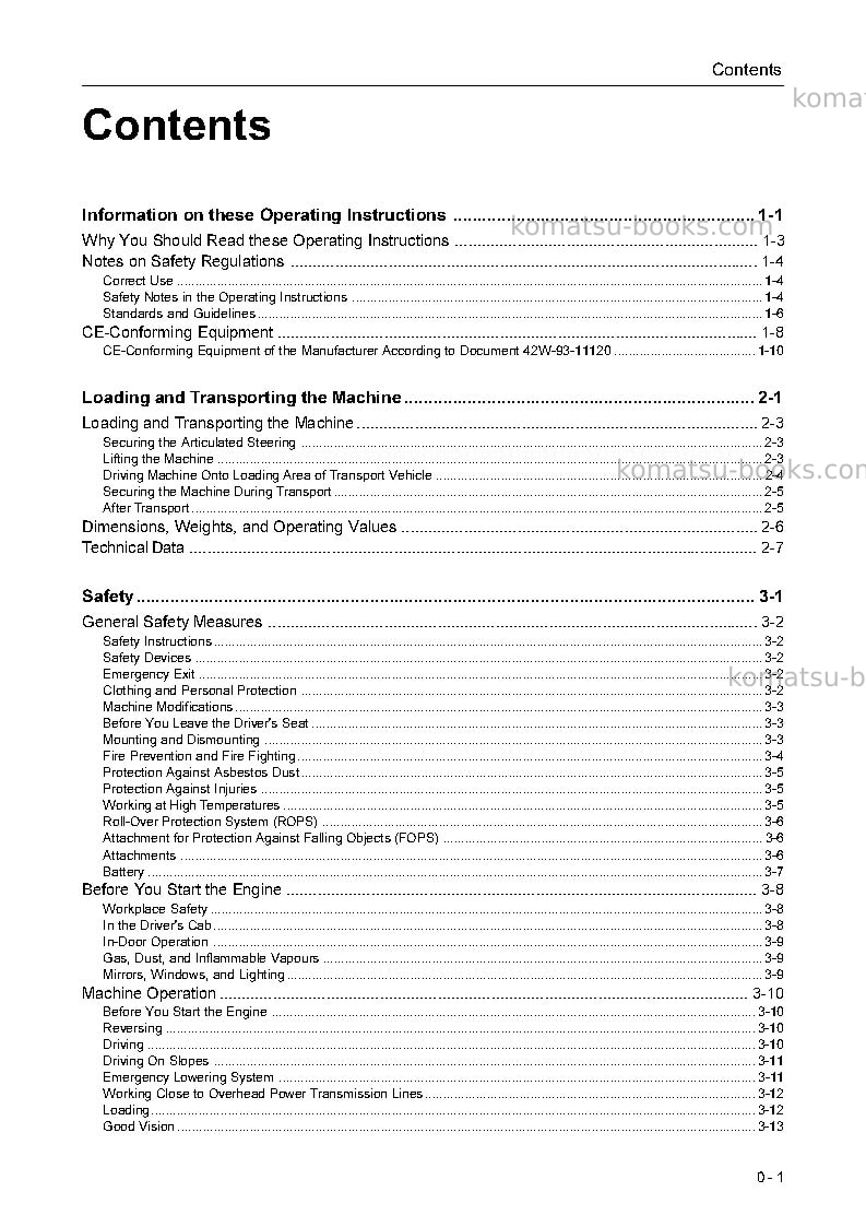 Komatsu wa90-3deu-h Operation manual cover Page 3 Komatsu wa90-3deu-h Operation manual cover Page 3