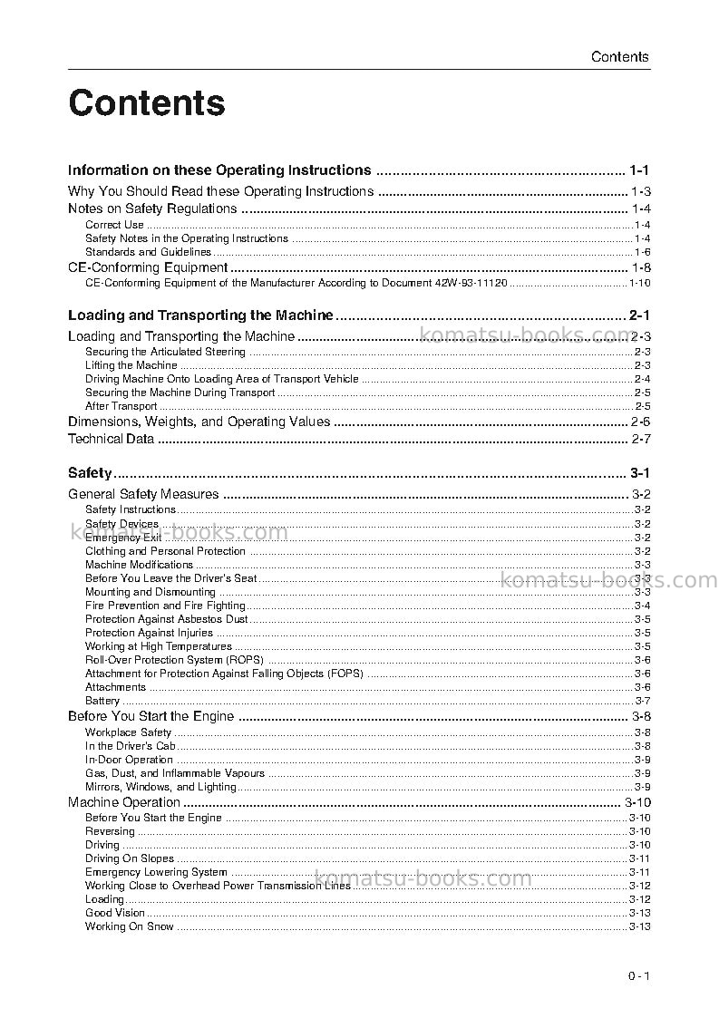 Komatsu wa90-3deu-h Operation manual cover Page 3 Komatsu wa90-3deu-h Operation manual cover Page 3