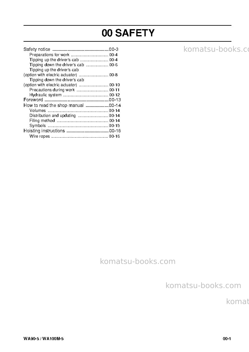 Komatsu wa100m-5deu Repair & maintenance cover Page 3