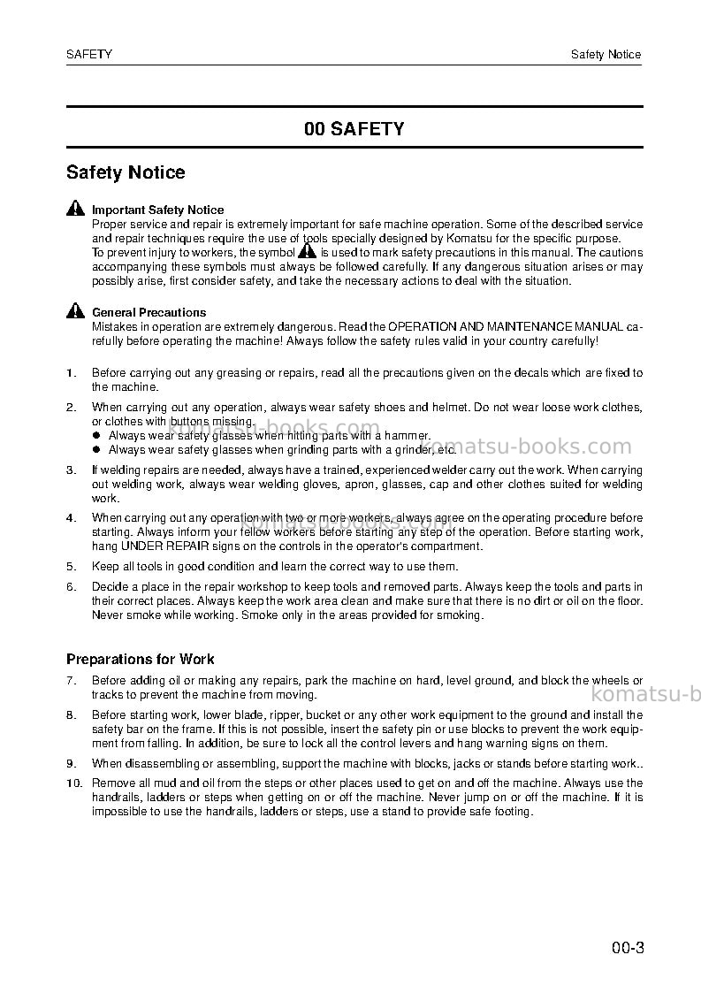 Komatsu wa270-3deu-active Repair & maintenance cover Page 3 Komatsu wa270-3deu-active Repair & maintenance cover Page 3