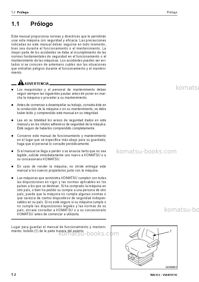 Komatsu wa430-6deu Manual de operación cover Page 3 Komatsu wa430-6deu Manual de operación cover Page 3
