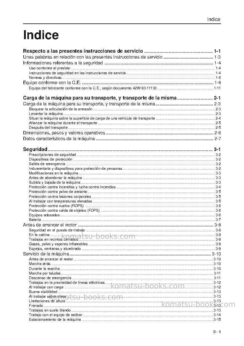 Komatsu wa95-3deu-h Manual de operación cover Page 3 Komatsu wa95-3deu-h Manual de operación cover Page 3
