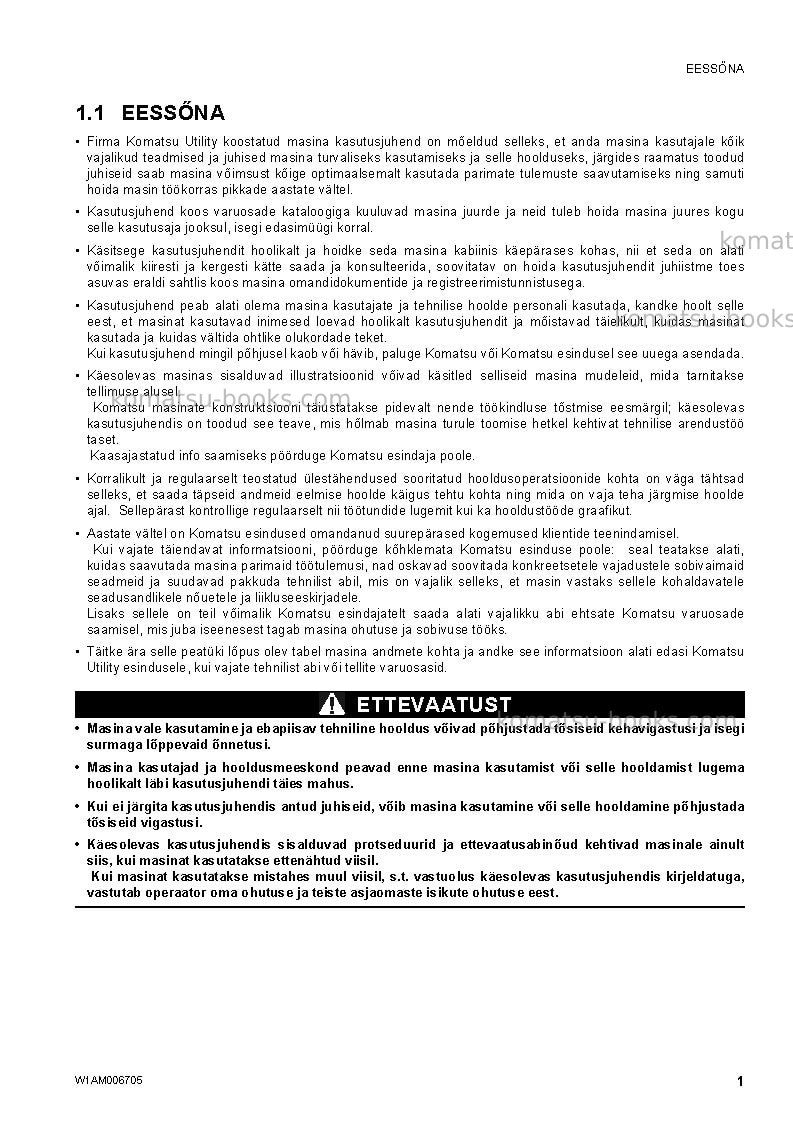 Komatsu pc50mr-2ita Operation manual cover Page 3 Komatsu pc50mr-2ita Operation manual cover Page 3