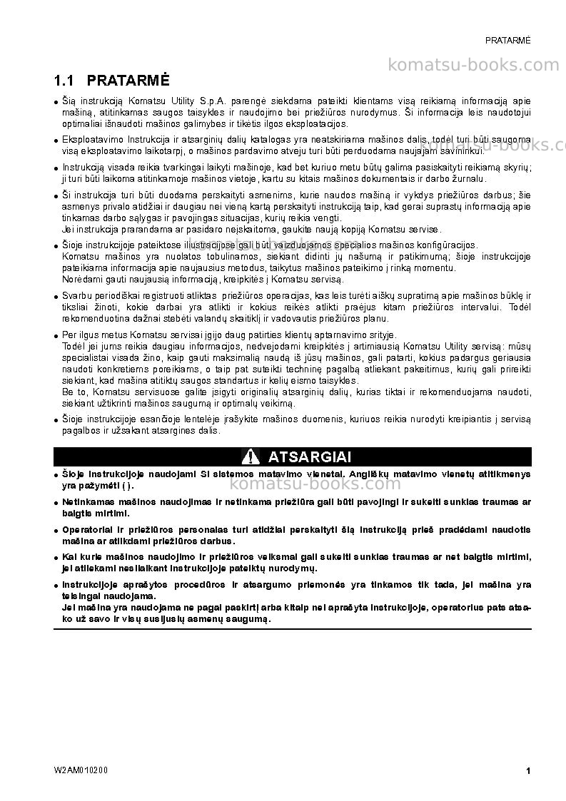 Komatsu sk510-5ita Operation manual cover Page 3