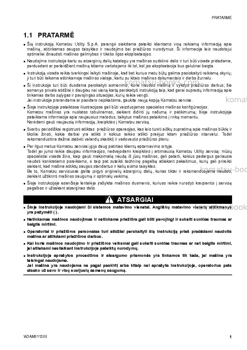 Komatsu ck30-1ita Operation manual cover Page 3 Komatsu ck30-1ita Operation manual cover Page 3
