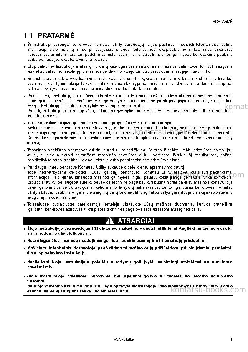 Komatsu pc26mr-3ita Operation manual cover Page 3 Komatsu pc26mr-3ita Operation manual cover Page 3