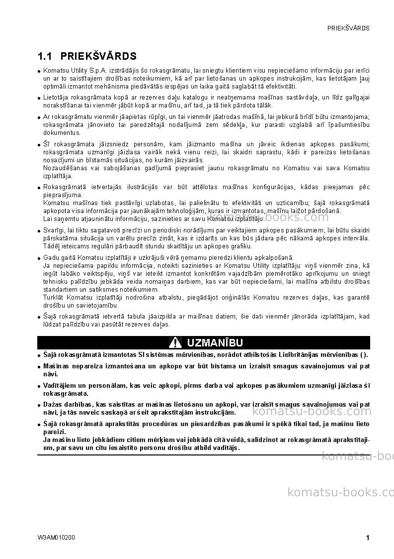 Komatsu sk510-5ita Operation manual cover Page 3