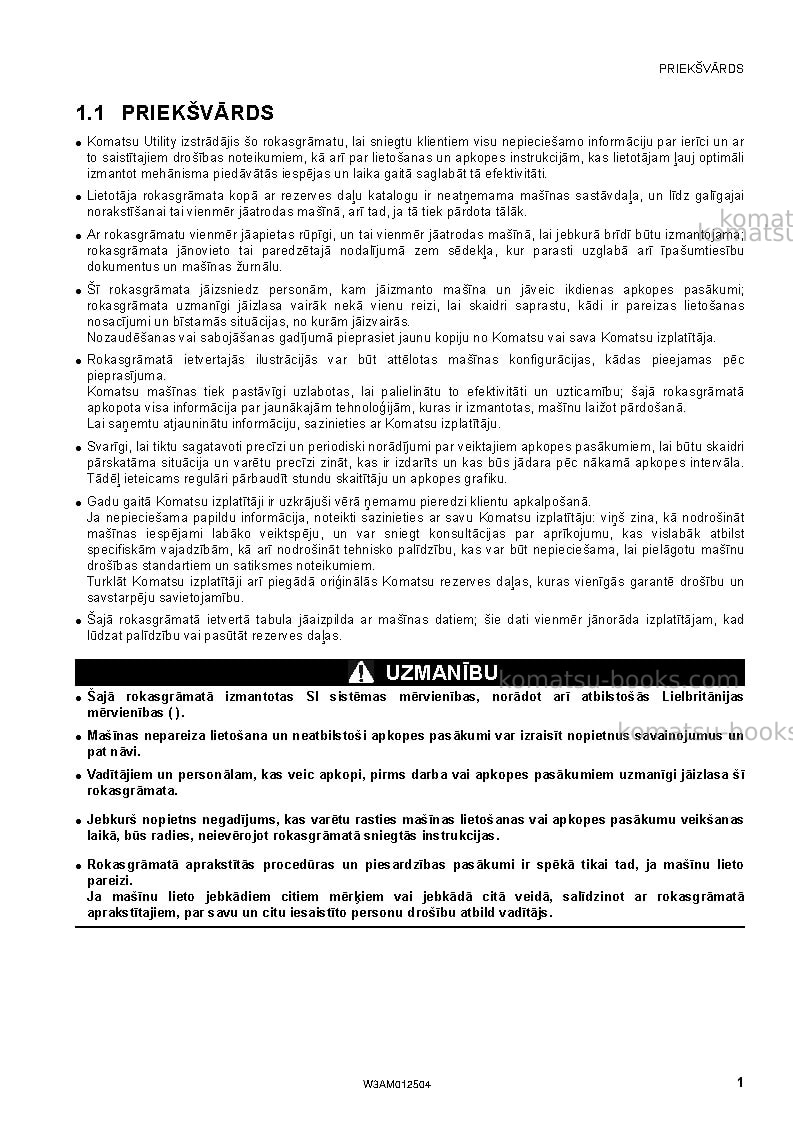 Komatsu pc26mr-3ita Operation manual cover Page 3