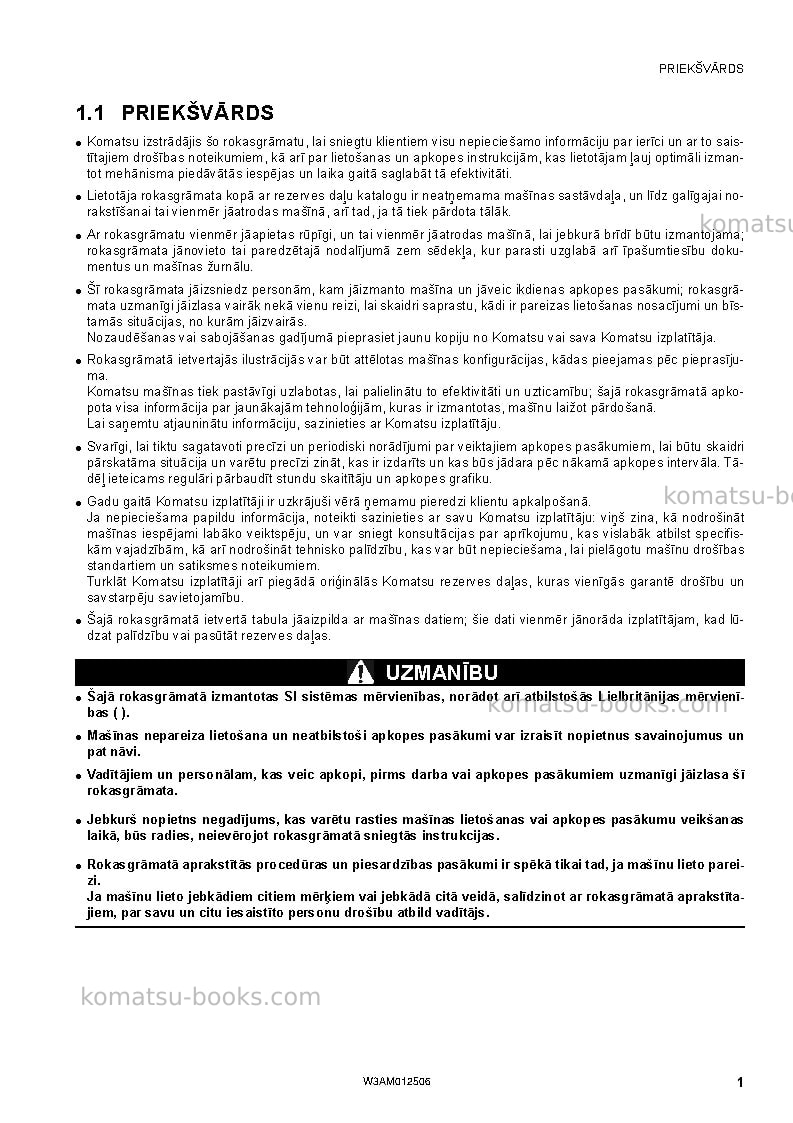 Komatsu pc26mr-3ita Operation manual cover Page 3 Komatsu pc26mr-3ita Operation manual cover Page 3