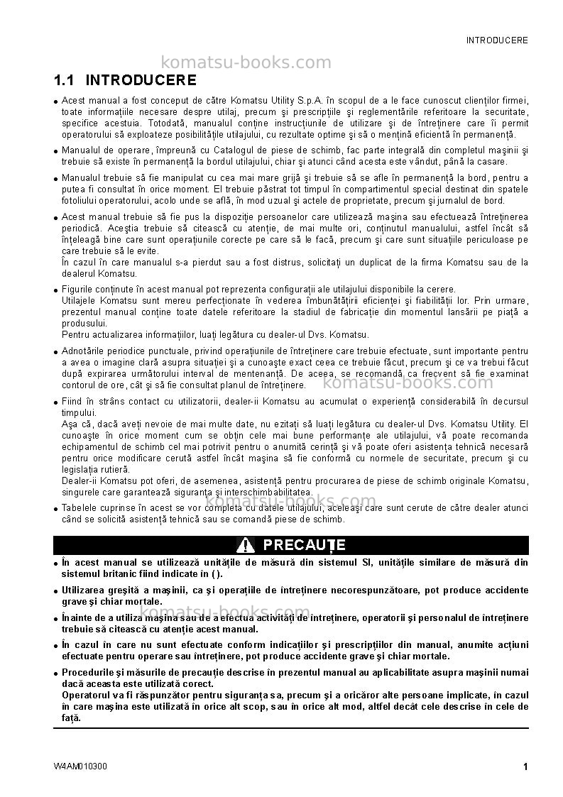Komatsu sk714-5ita-/ Operation manual cover Page 3