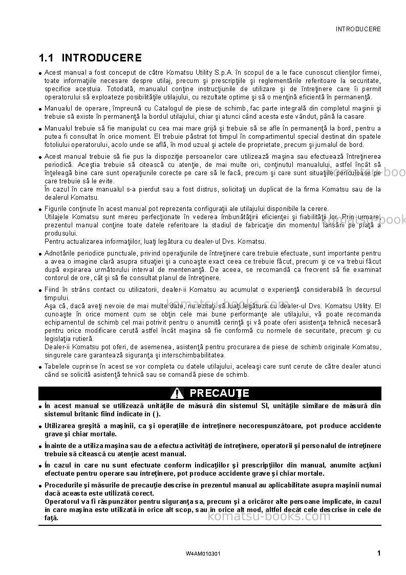 Komatsu sk714-5ita-/ Operation manual cover Page 3