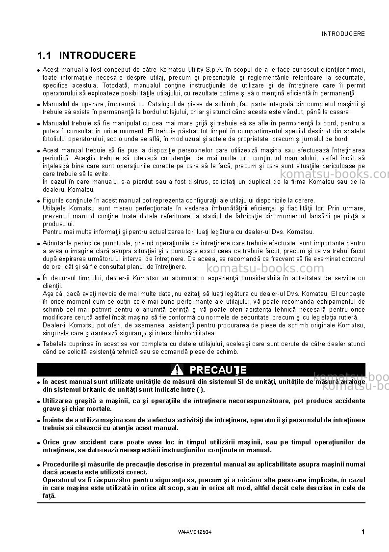 Komatsu pc26mr-3ita Operation manual cover Page 3