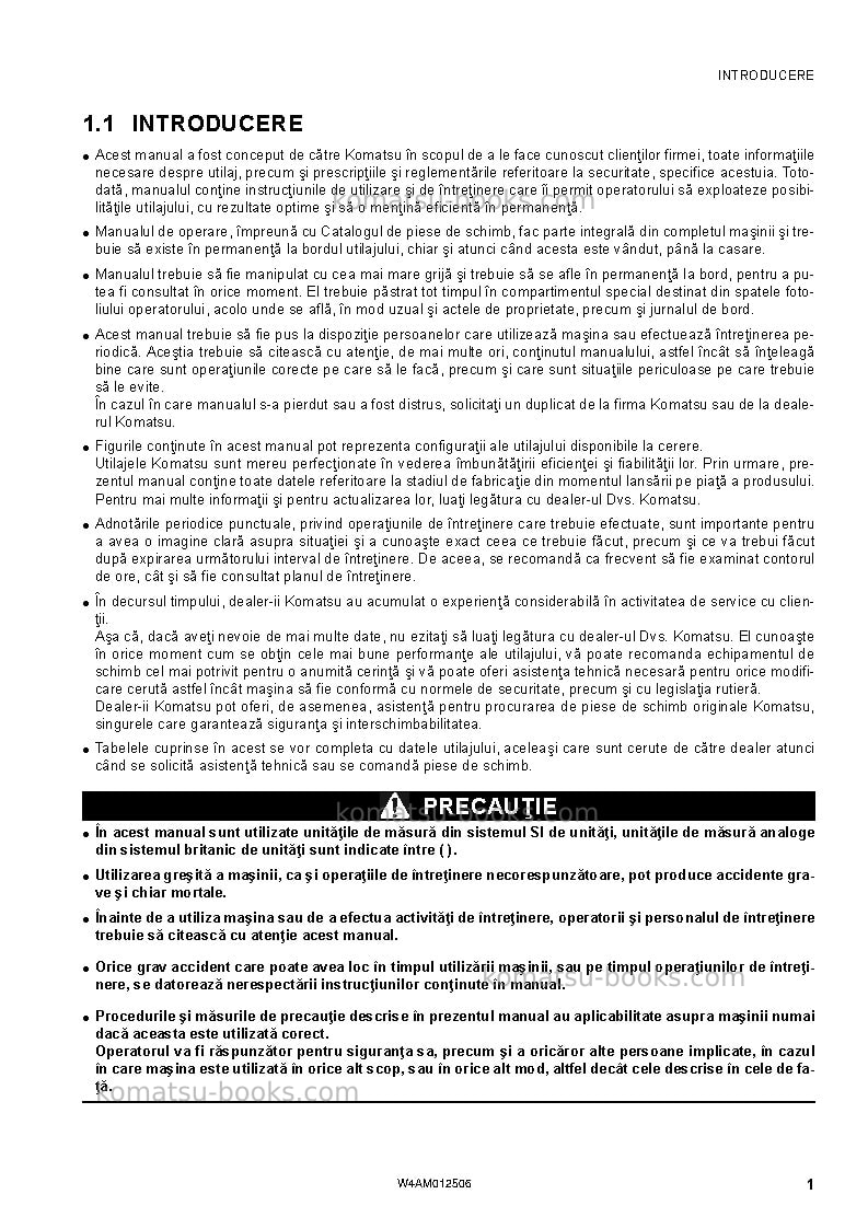 Komatsu pc26mr-3ita Operation manual cover Page 3
