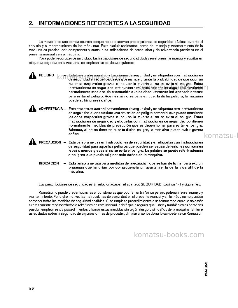 Komatsu wa450-3usa-l Manual de operación cover Page 3