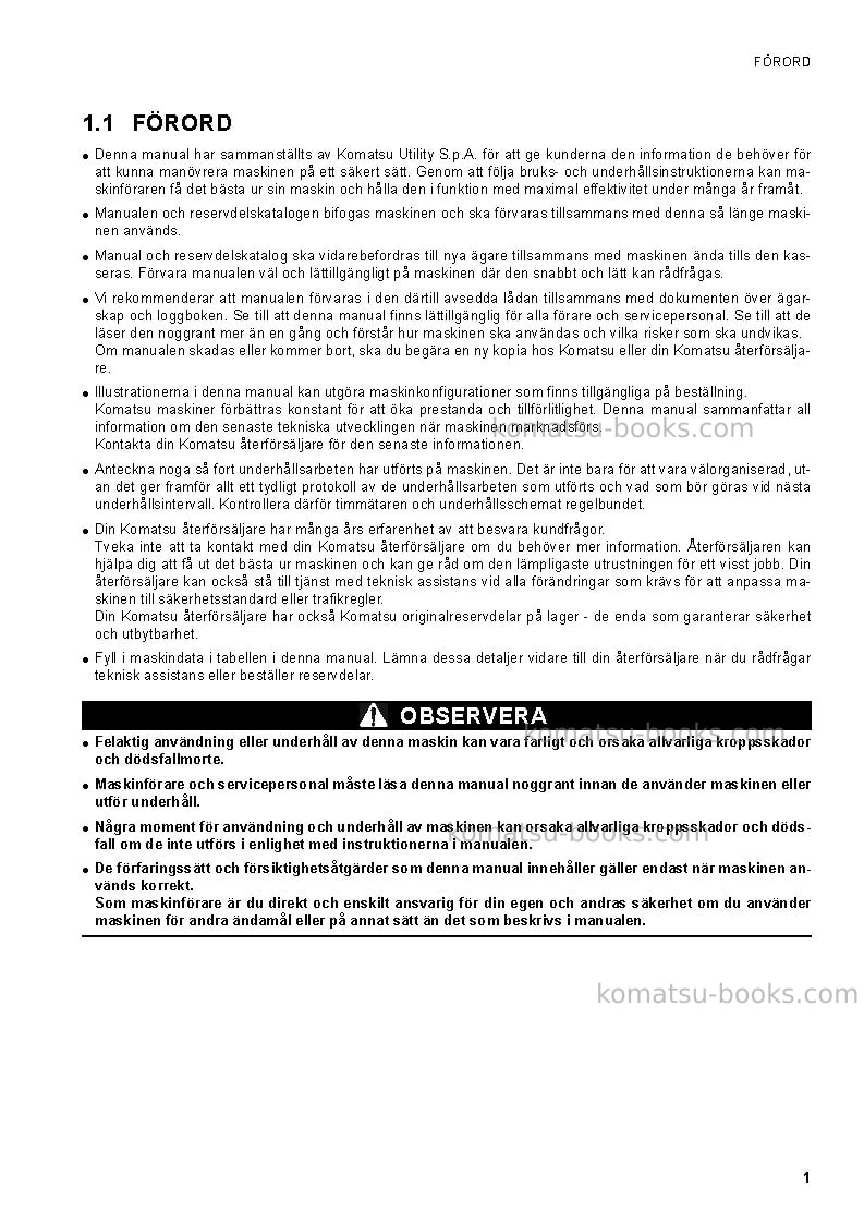 Komatsu ck30-1ita Operation manual cover Page 3 Komatsu ck30-1ita Operation manual cover Page 3
