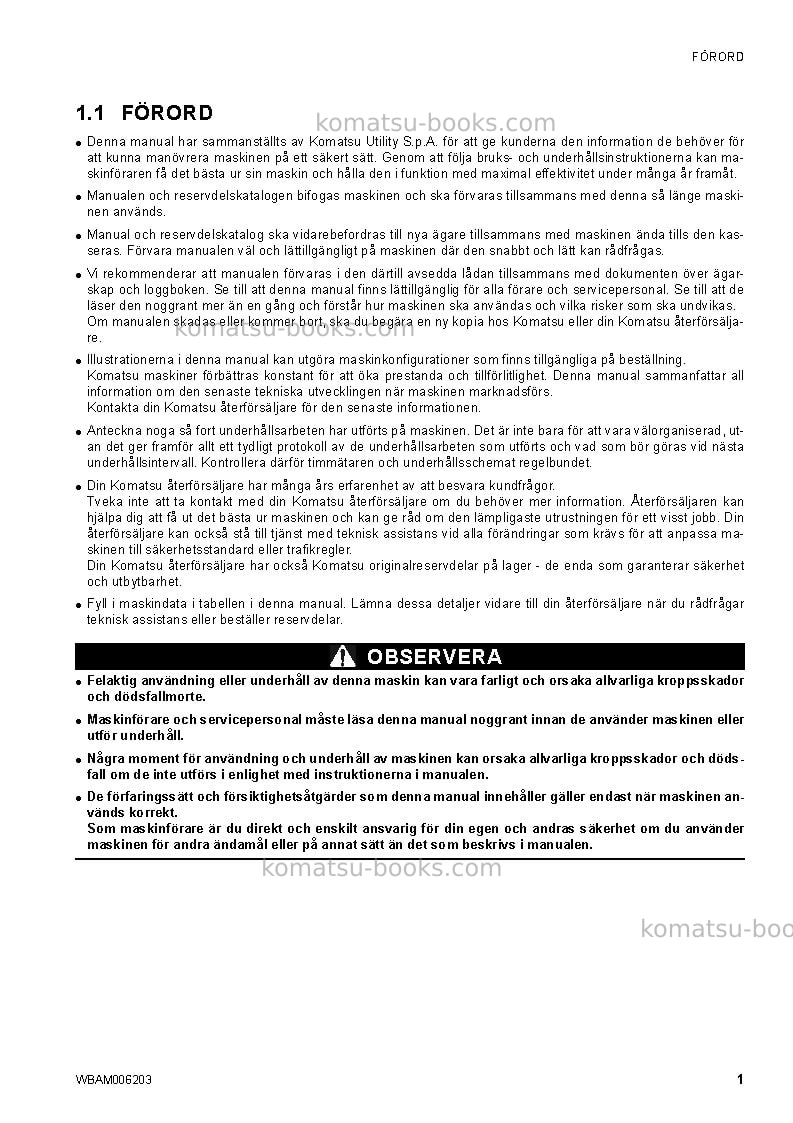 Komatsu ck30-1ita Operation manual cover Page 3 Komatsu ck30-1ita Operation manual cover Page 3