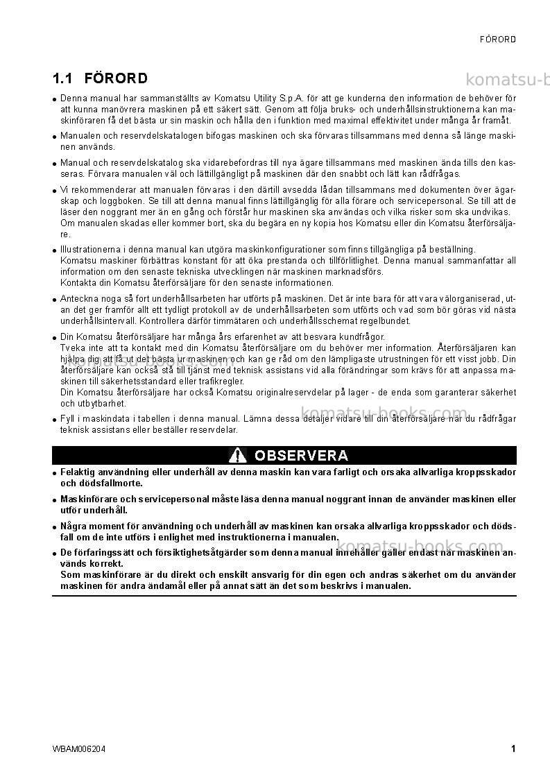 Komatsu ck30-1ita Operation manual cover Page 3 Komatsu ck30-1ita Operation manual cover Page 3