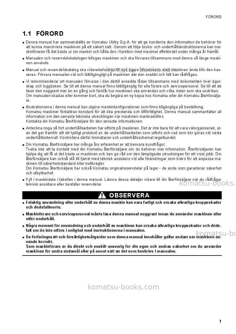 Komatsu ck25-1ita Operation manual cover Page 3 Komatsu ck25-1ita Operation manual cover Page 3