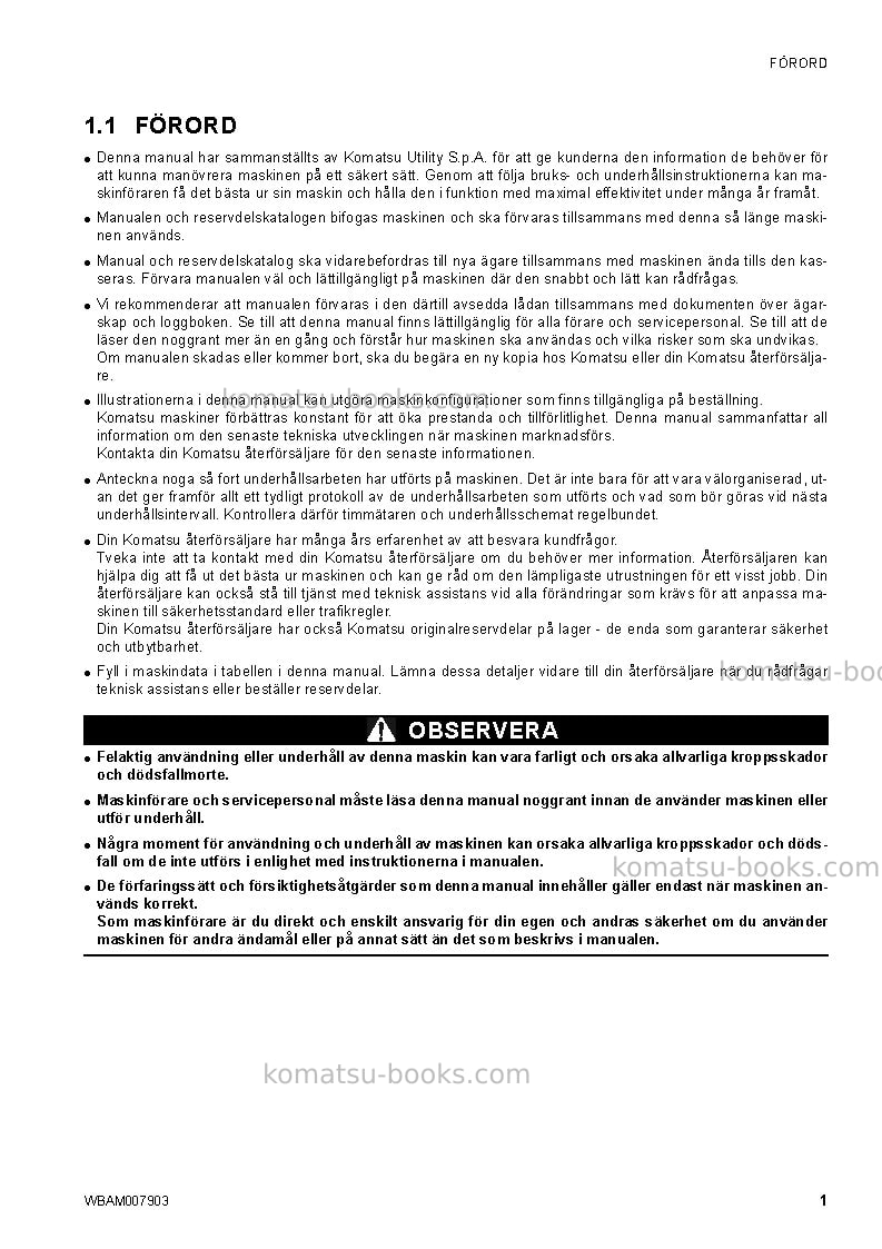 Komatsu ck25-1ita Operation manual cover Page 3 Komatsu ck25-1ita Operation manual cover Page 3