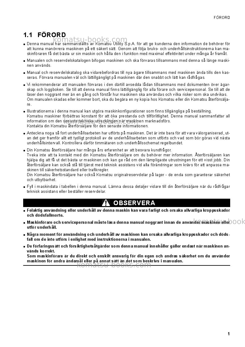 Komatsu ck35-1ita Operation manual cover Page 3 Komatsu ck35-1ita Operation manual cover Page 3