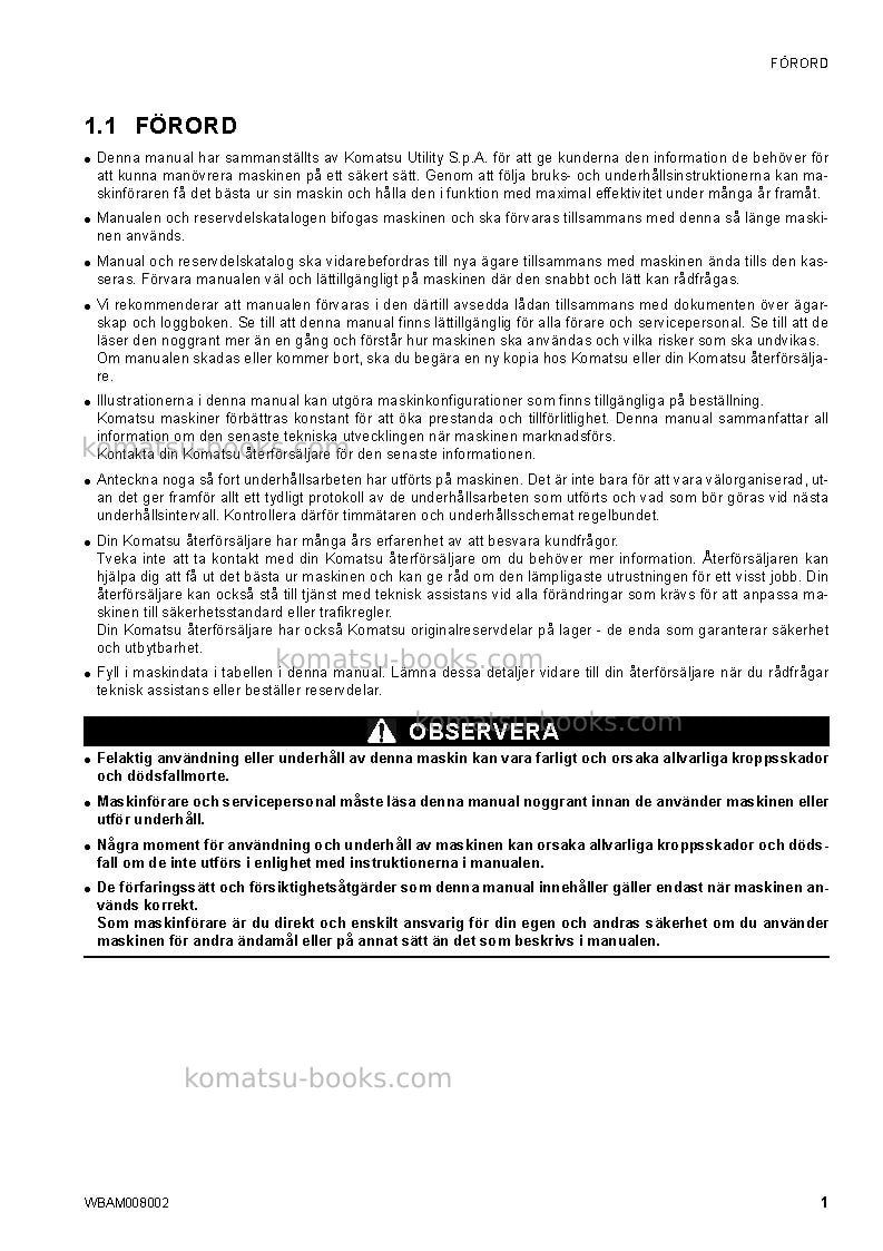 Komatsu ck35-1ita Operation manual cover Page 3 Komatsu ck35-1ita Operation manual cover Page 3