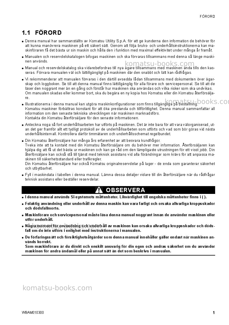 Komatsu sk714-5ita-/ Operation manual cover Page 3 Komatsu sk714-5ita-/ Operation manual cover Page 3