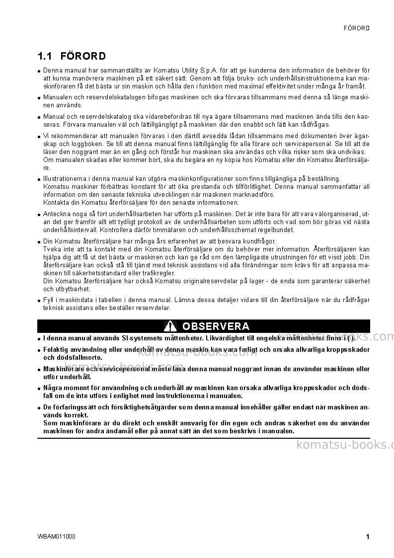 Komatsu ck20-1ita Operation manual cover Page 3 Komatsu ck20-1ita Operation manual cover Page 3