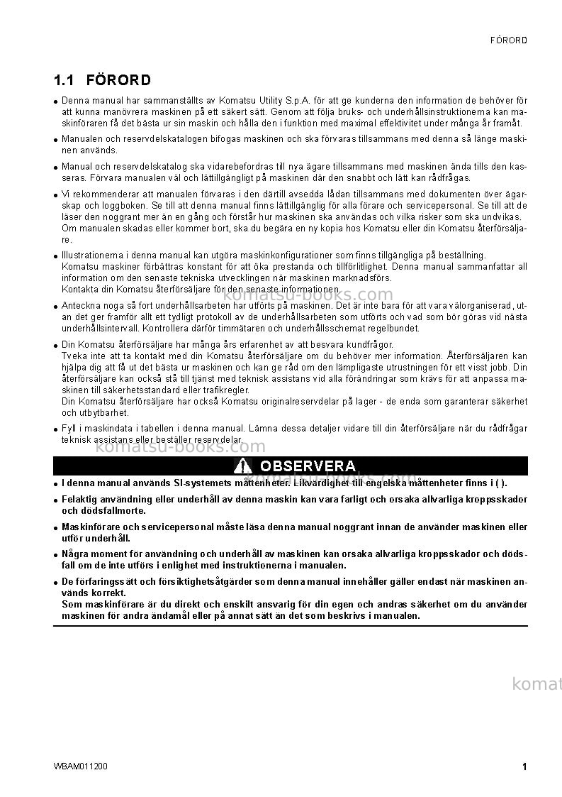 Komatsu ck30-1ita Operation manual cover Page 3 Komatsu ck30-1ita Operation manual cover Page 3