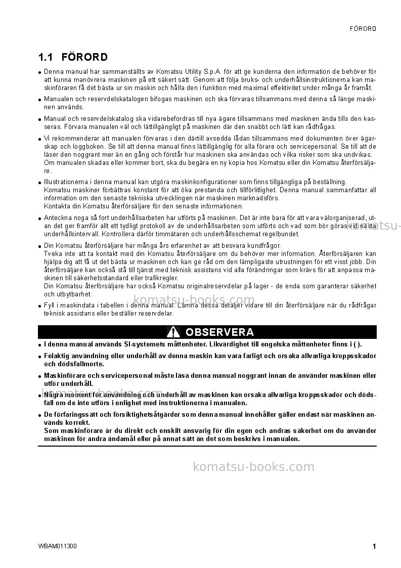 Komatsu ck35-1ita Operation manual cover Page 3 Komatsu ck35-1ita Operation manual cover Page 3