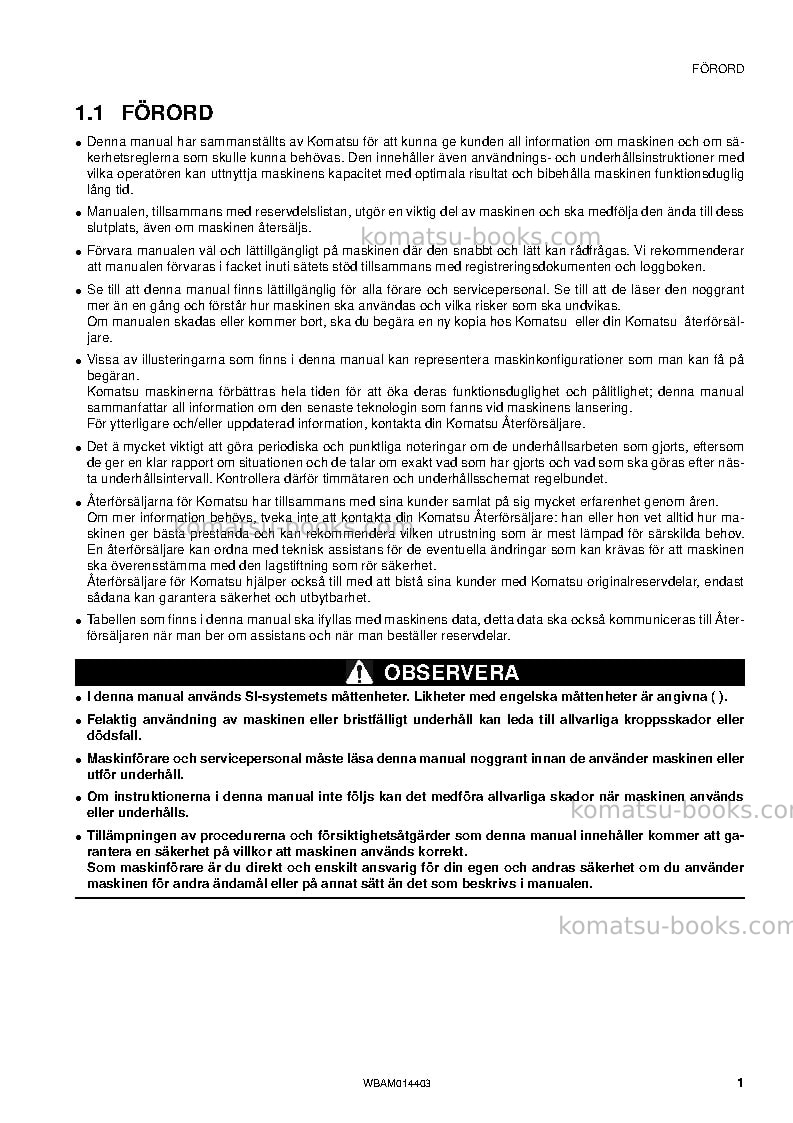 Komatsu pc55mr-3ita Operation manual cover Page 3 Komatsu pc55mr-3ita Operation manual cover Page 3