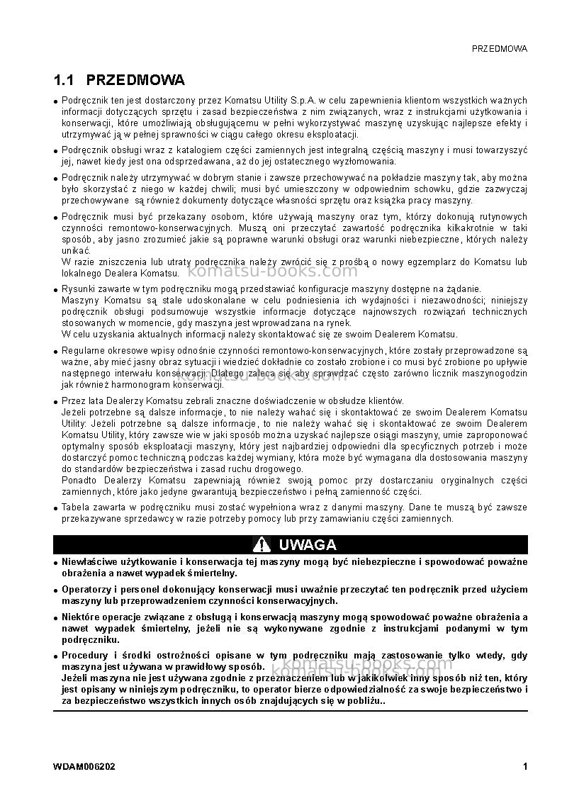 Komatsu ck30-1ita Instrukcja obsługi okładka Strona 3 Komatsu ck30-1ita Instrukcja obsługi okładka Strona 3