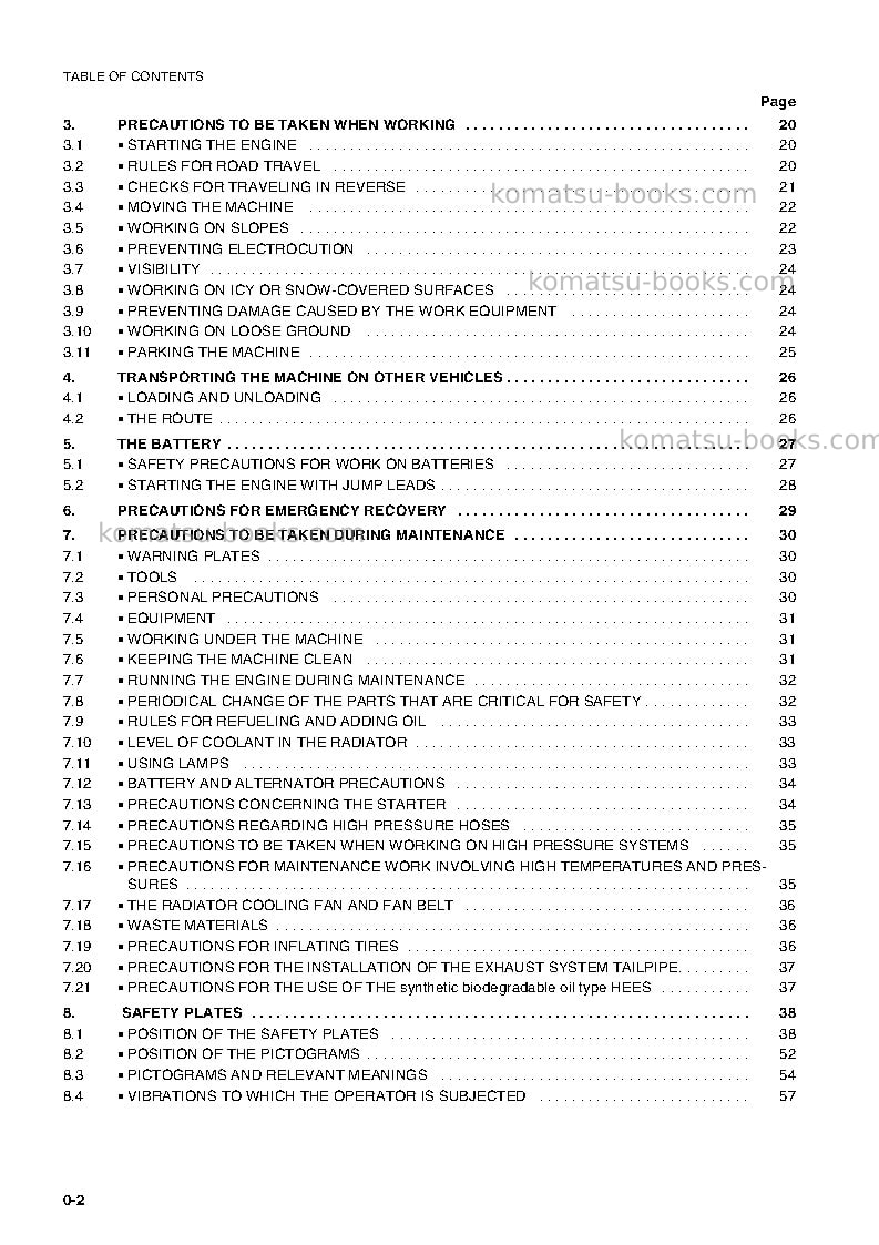 Komatsu wb140-2ita Operation manual cover Page 3
