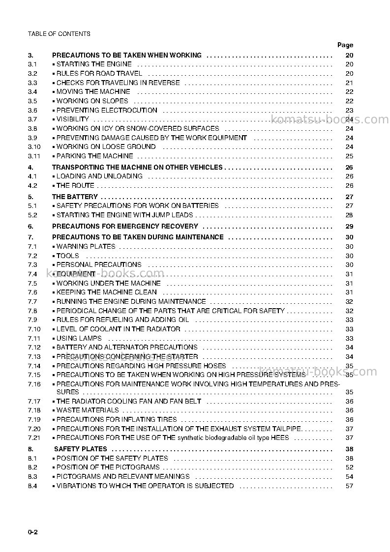 Komatsu wb150-2ita Operation manual cover Page 3 Komatsu wb150-2ita Operation manual cover Page 3