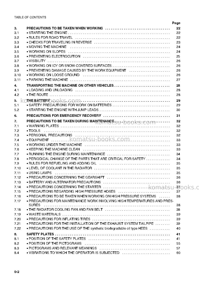 Komatsu wb150ps-2ita Operation manual cover Page 3 Komatsu wb150ps-2ita Operation manual cover Page 3