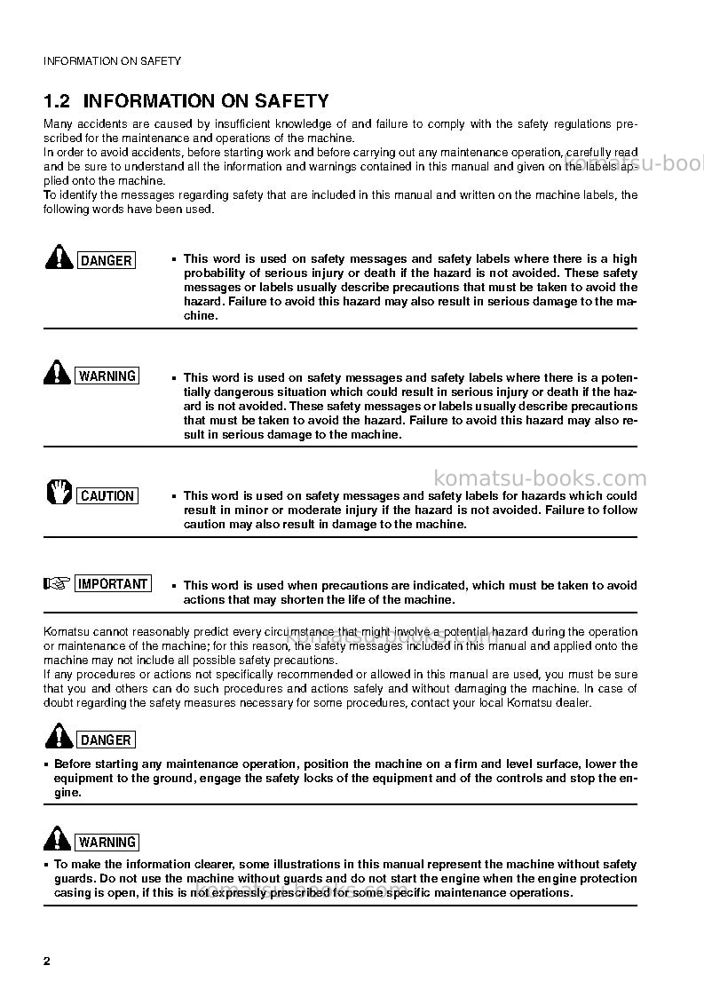 Komatsu pc15r-8ita Operation manual cover Page 3