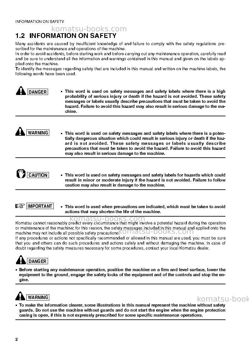Komatsu pc15r-8ita Operation manual cover Page 3 Komatsu pc15r-8ita Operation manual cover Page 3