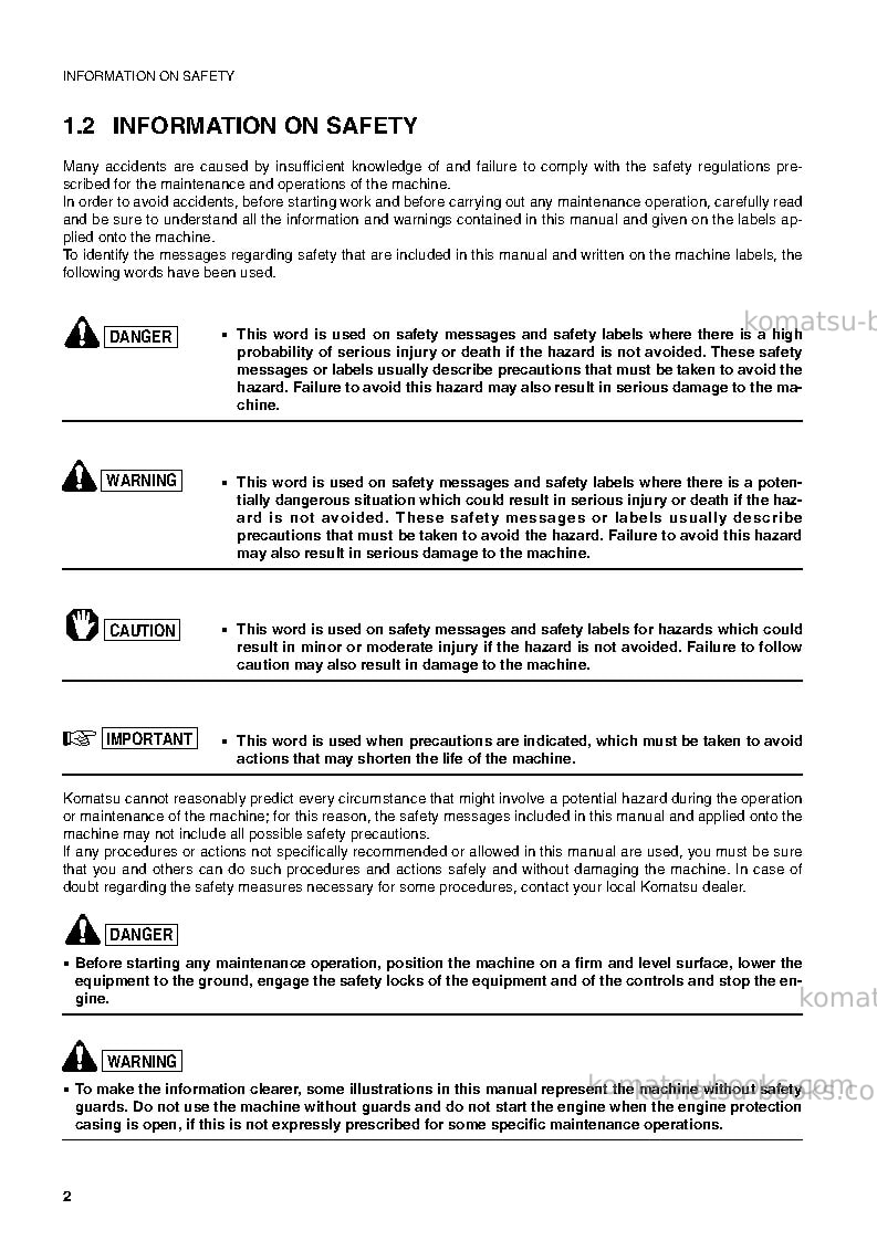 Komatsu pc27r-8jpn Operation manual cover Page 3 Komatsu pc27r-8jpn Operation manual cover Page 3