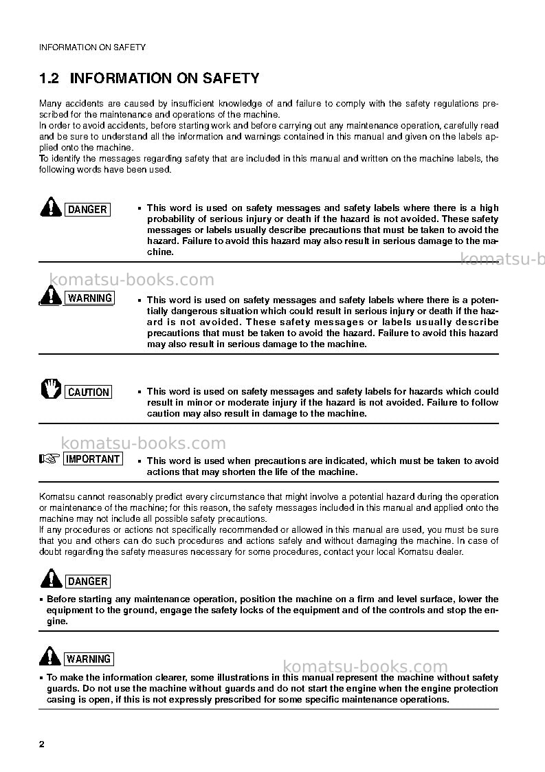 Komatsu pc27r-8jpn Operation manual cover Page 3 Komatsu pc27r-8jpn Operation manual cover Page 3