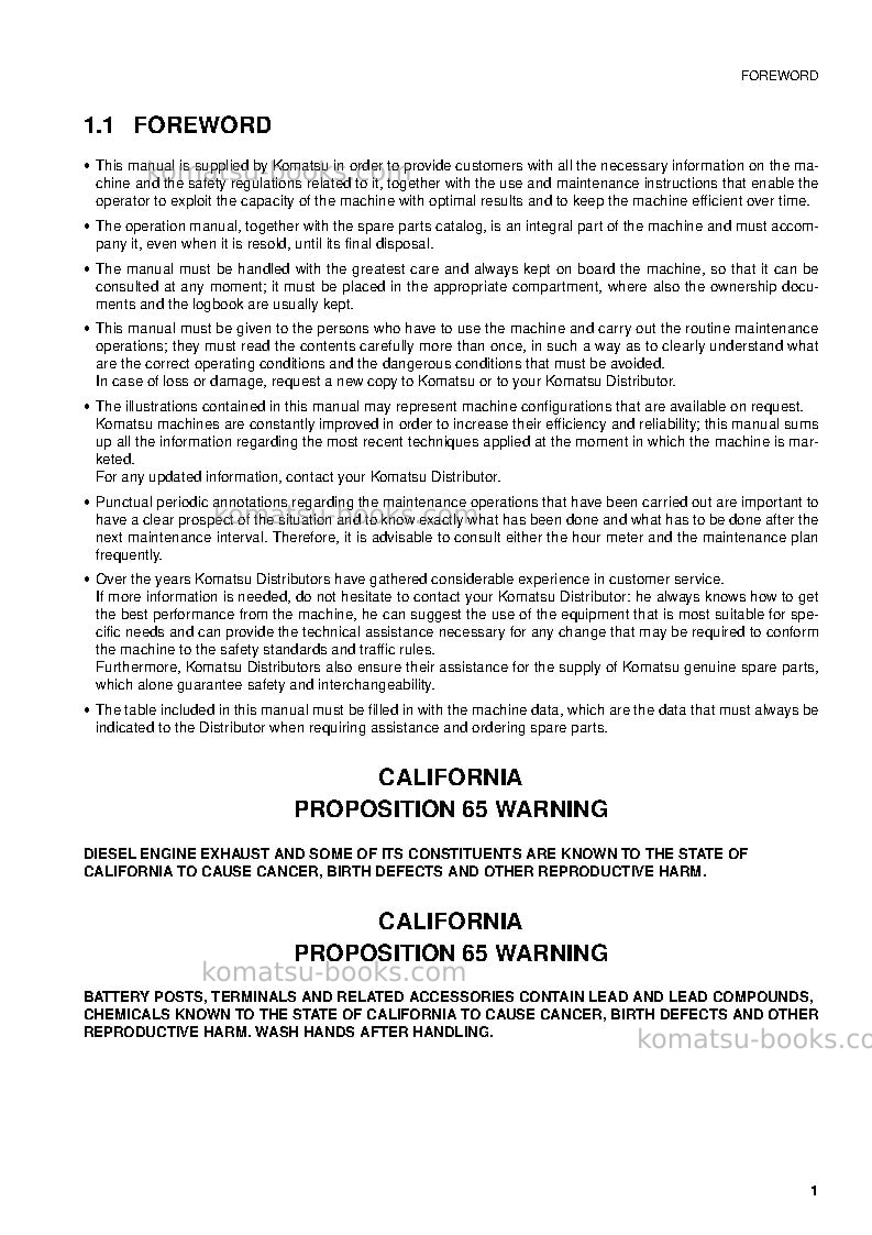 Komatsu sk714-5ita-/ Operation manual cover Page 3 Komatsu sk714-5ita-/ Operation manual cover Page 3