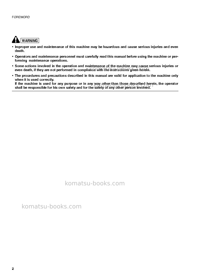 Komatsu sk714-5ita-/ Operation manual cover Page 3