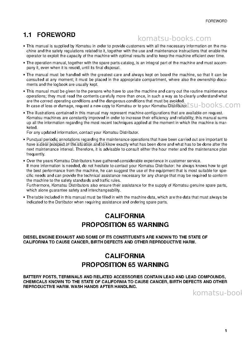 Komatsu sk815-5ita Operation manual cover Page 3 Komatsu sk815-5ita Operation manual cover Page 3