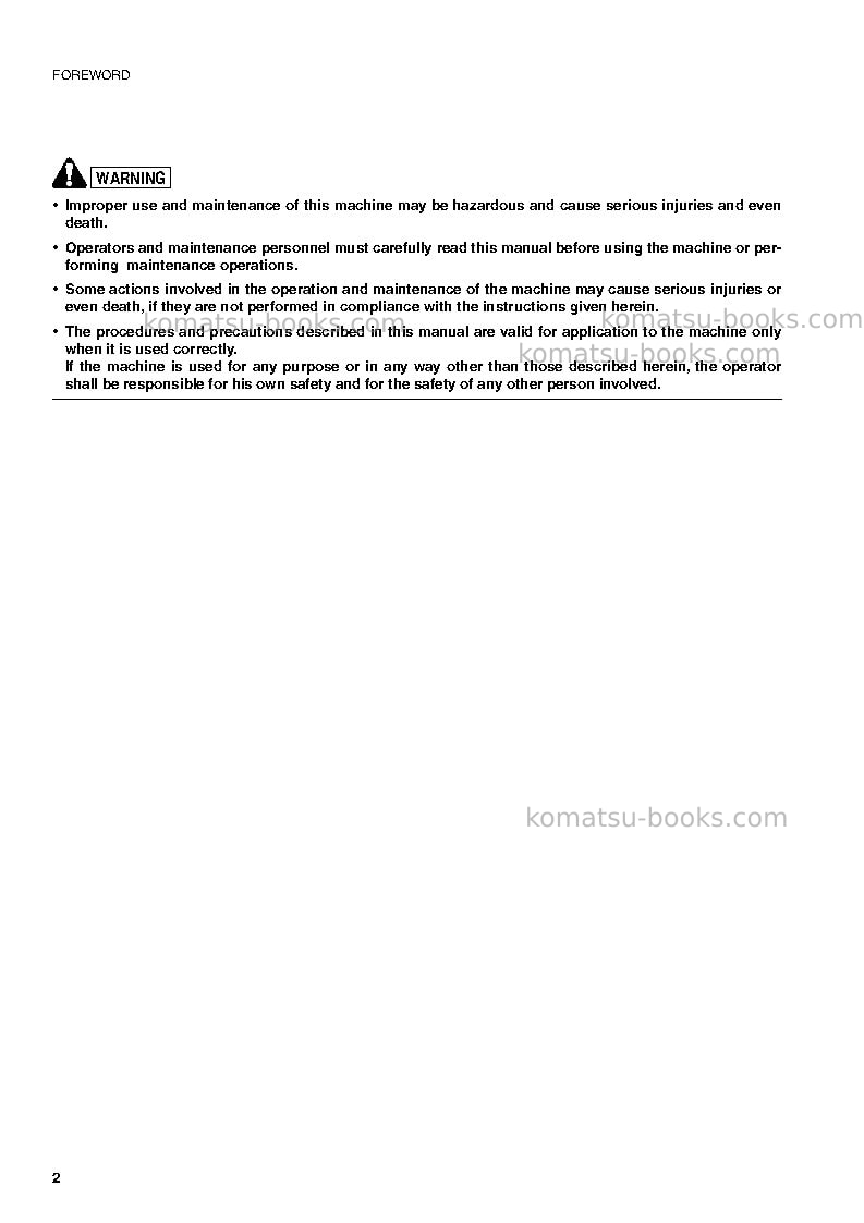 Komatsu sk815-5ita Operation manual cover Page 3