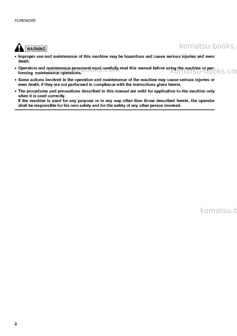 Komatsu sk815-5ita-turbo Operation manual cover Page 3