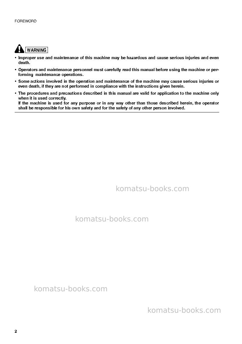 Komatsu sk815-5ita-turbo Operation manual cover Page 3