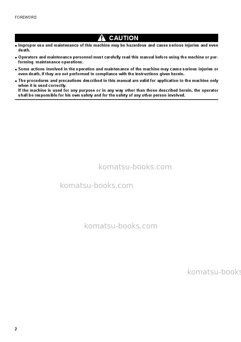 Komatsu sk1026-5ita Operation manual cover Page 3 Komatsu sk1026-5ita Operation manual cover Page 3