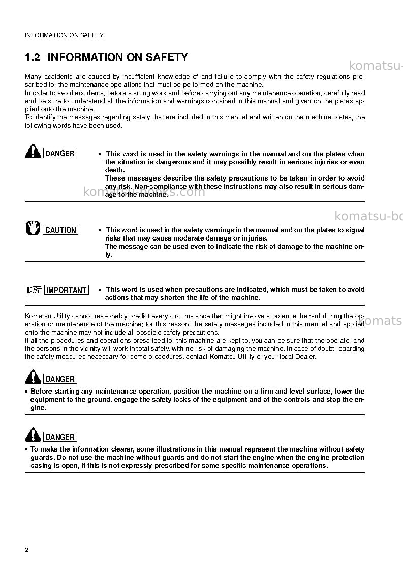 Komatsu pc75r-2ita Operation manual cover Page 3