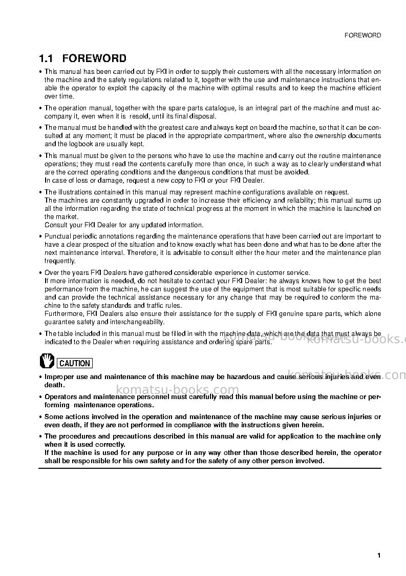 Komatsu sk07j-2ita Operation manual cover Page 3 Komatsu sk07j-2ita Operation manual cover Page 3