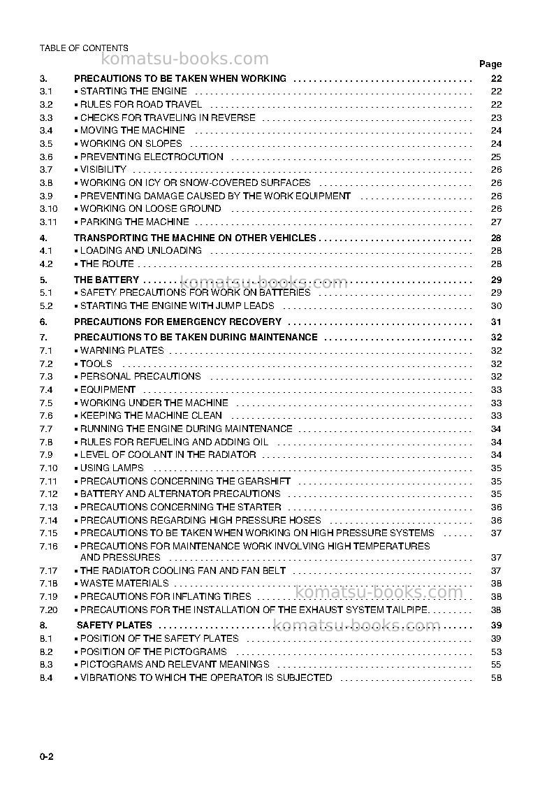 Komatsu wb140ps-2ita Operation manual cover Page 3